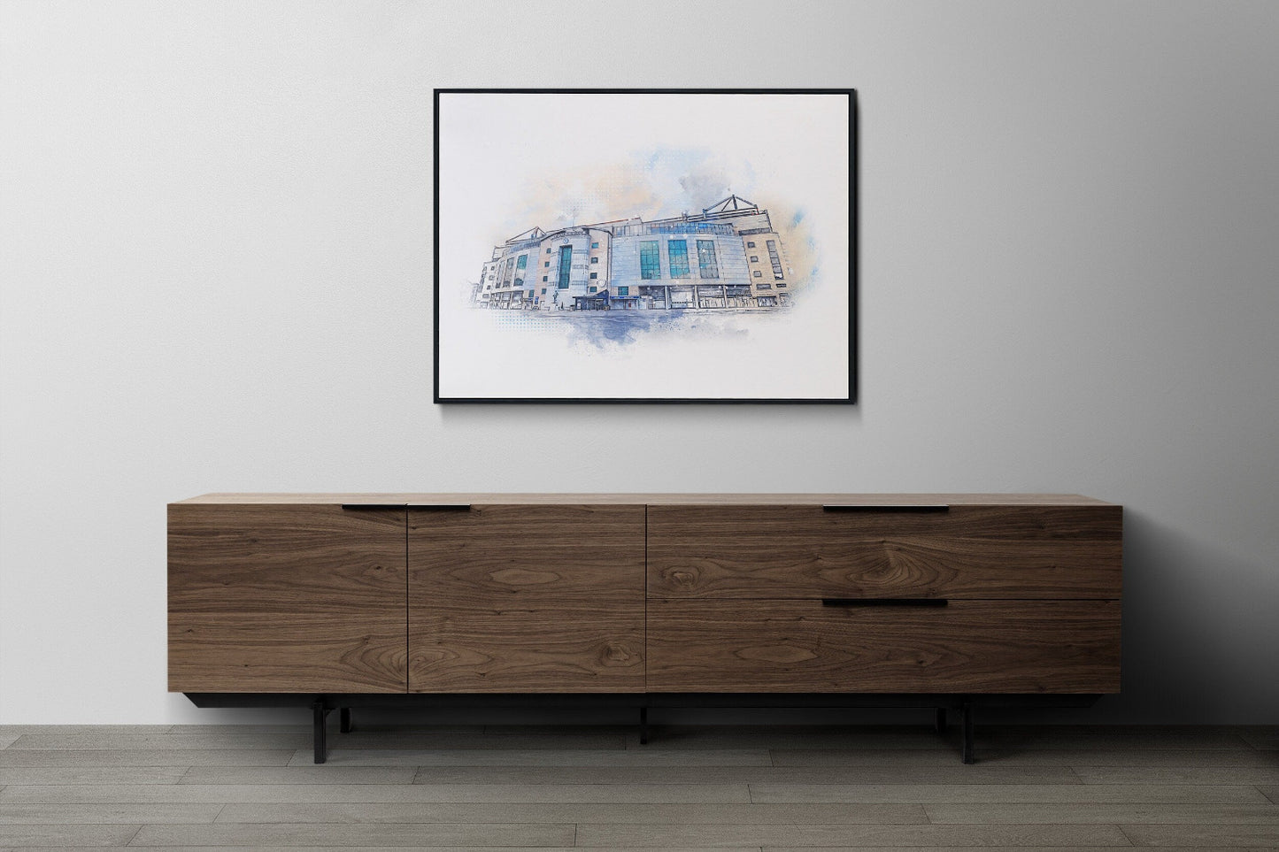 Chelsea F.C Stamford Bridge Stadium Watercolour Illustrated Poster | City Landmark Prints