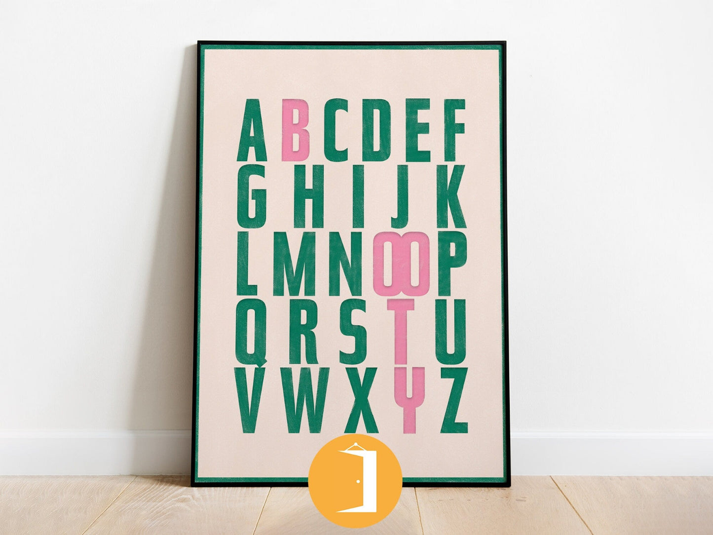 BOOTY Alphabet Motivational Typography Home Wall Art Illustrated Poster