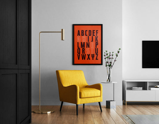 GHOST Alphabet Motivational Typography Home Wall Art Illustrated Poster