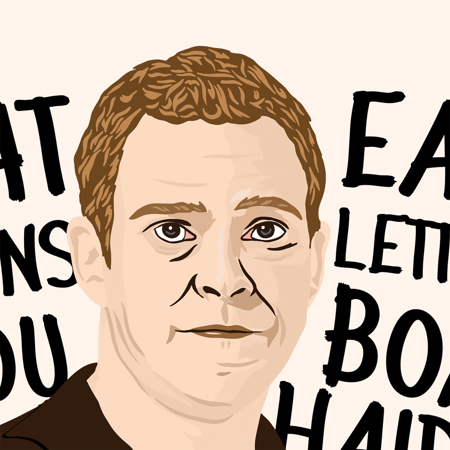 Peep Show Poster | Jeremy Usborne Quote Illustrated Print | What Happens If You Eat Letter Box Hair?