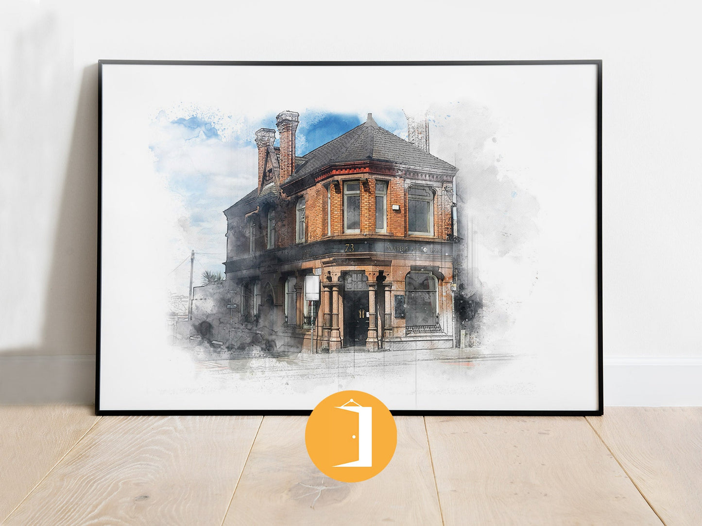 The Marble Arch Manchester Pub Watercolour Style Illustrated Poster