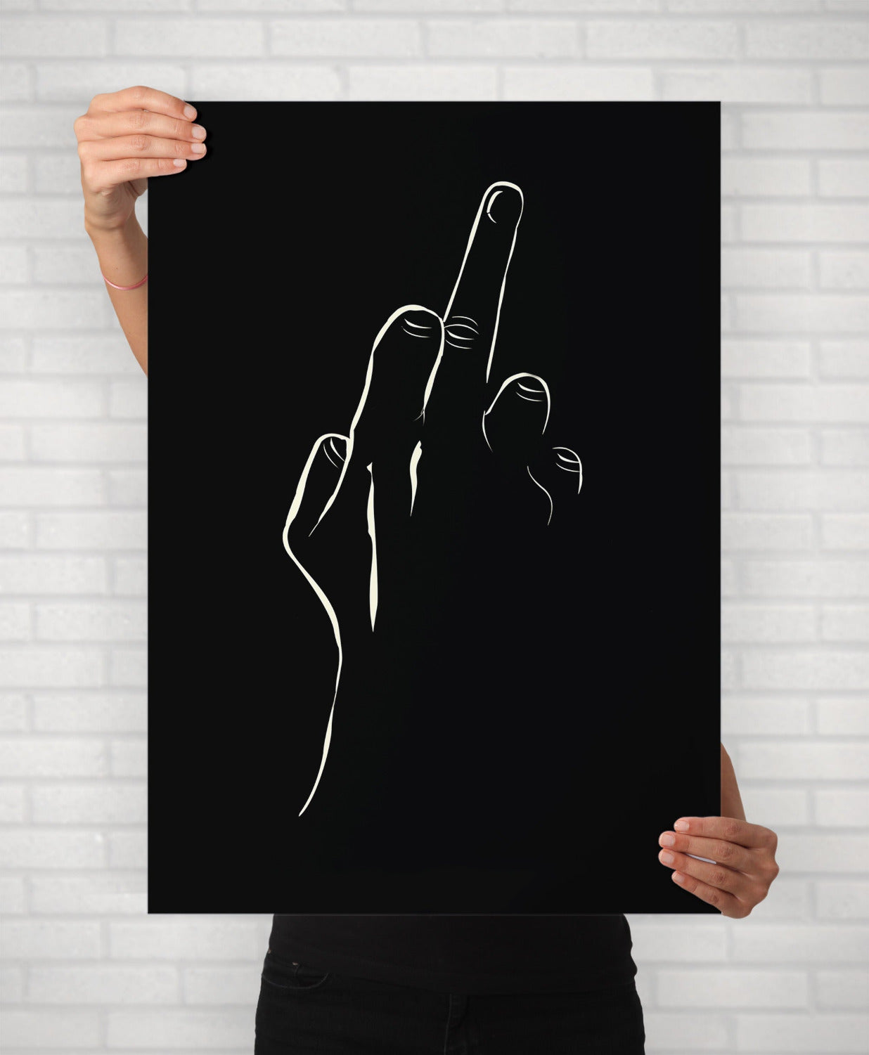 Middle Finger Illustration Illustrated Poster