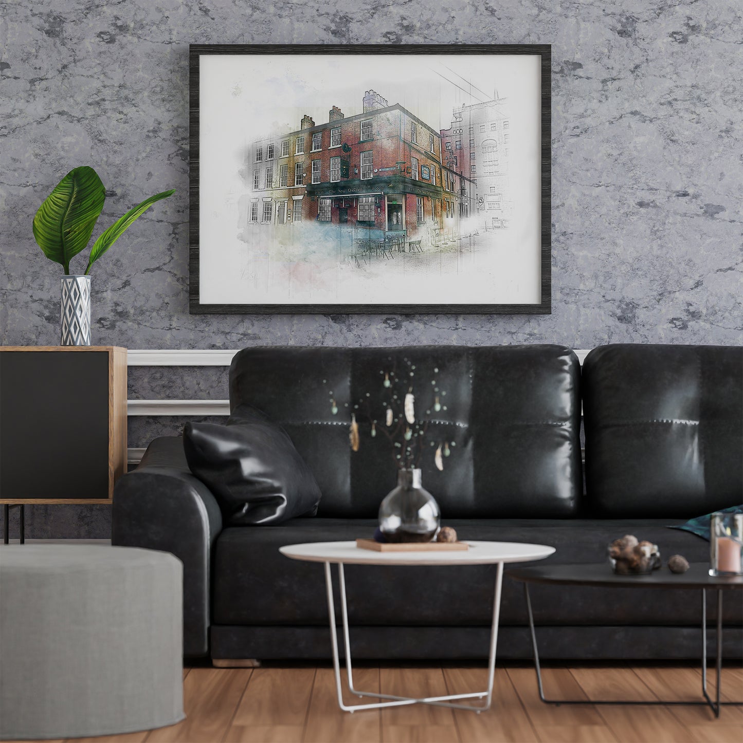 The New Oxford Salford Watercolour Style Illustrated Poster