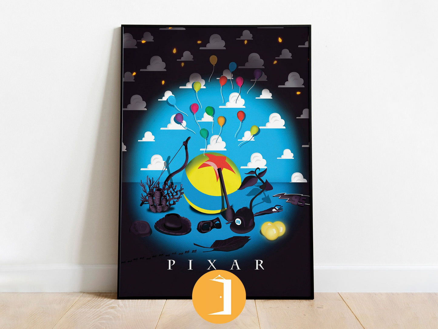 Pixar Minimal Movie Illustrated Poster