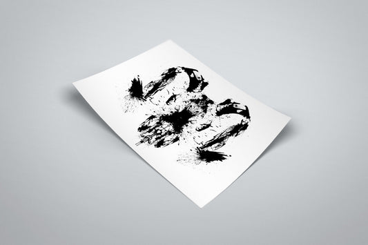 Rorschach Inkblot Art | Rorschach Test Ram Skull Ink Illustrated Poster