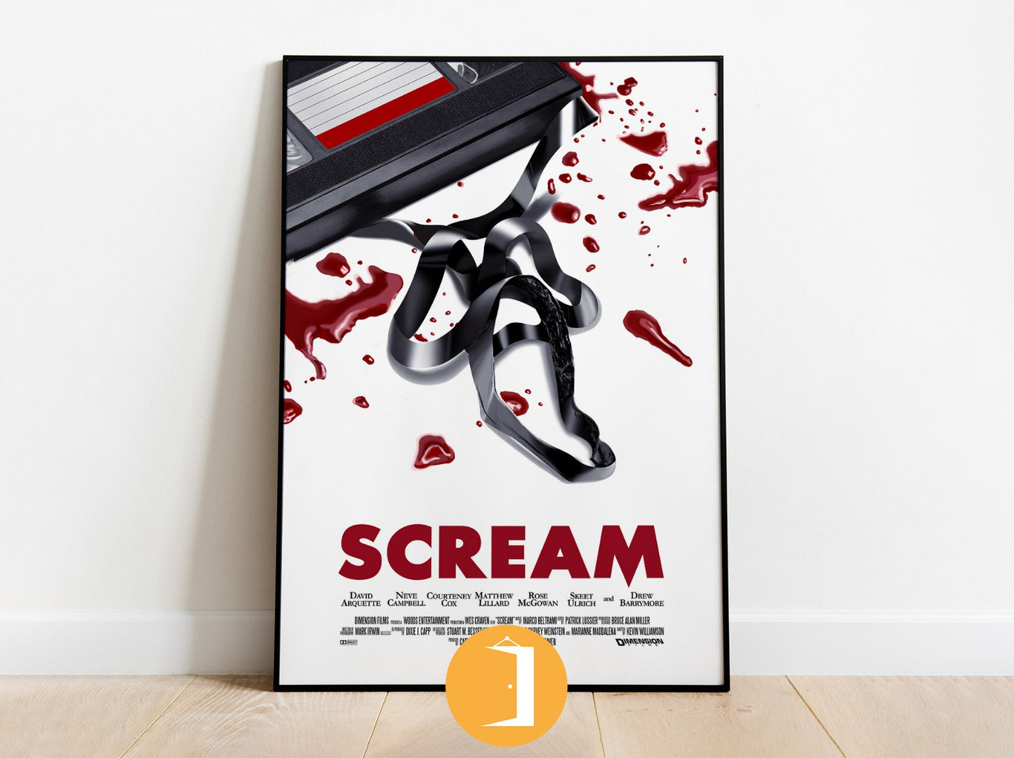 Scream Movie Poster | 1996 Minimalist Movie Illustrated Poster | Horror Film Art | Ghostface