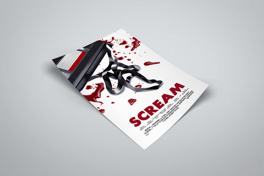 Scream Movie Poster | 1996 Minimalist Movie Illustrated Poster | Horror Film Art | Ghostface