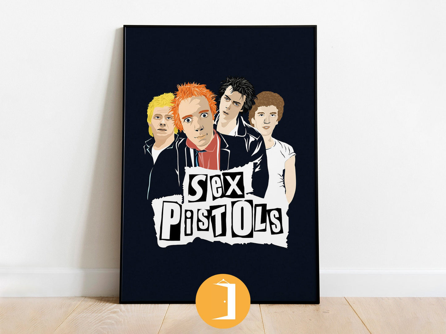 Sex Pistols Poster | Punk Band Portrait Minimal Illustrated Print | All  Home Prints – allhomeprints