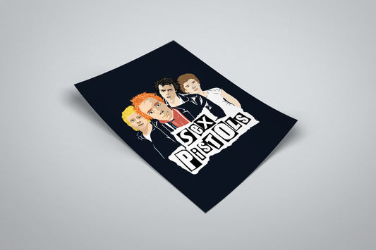 Sex Pistols Poster | Punk Portrait Minimalist Illustrated Poster