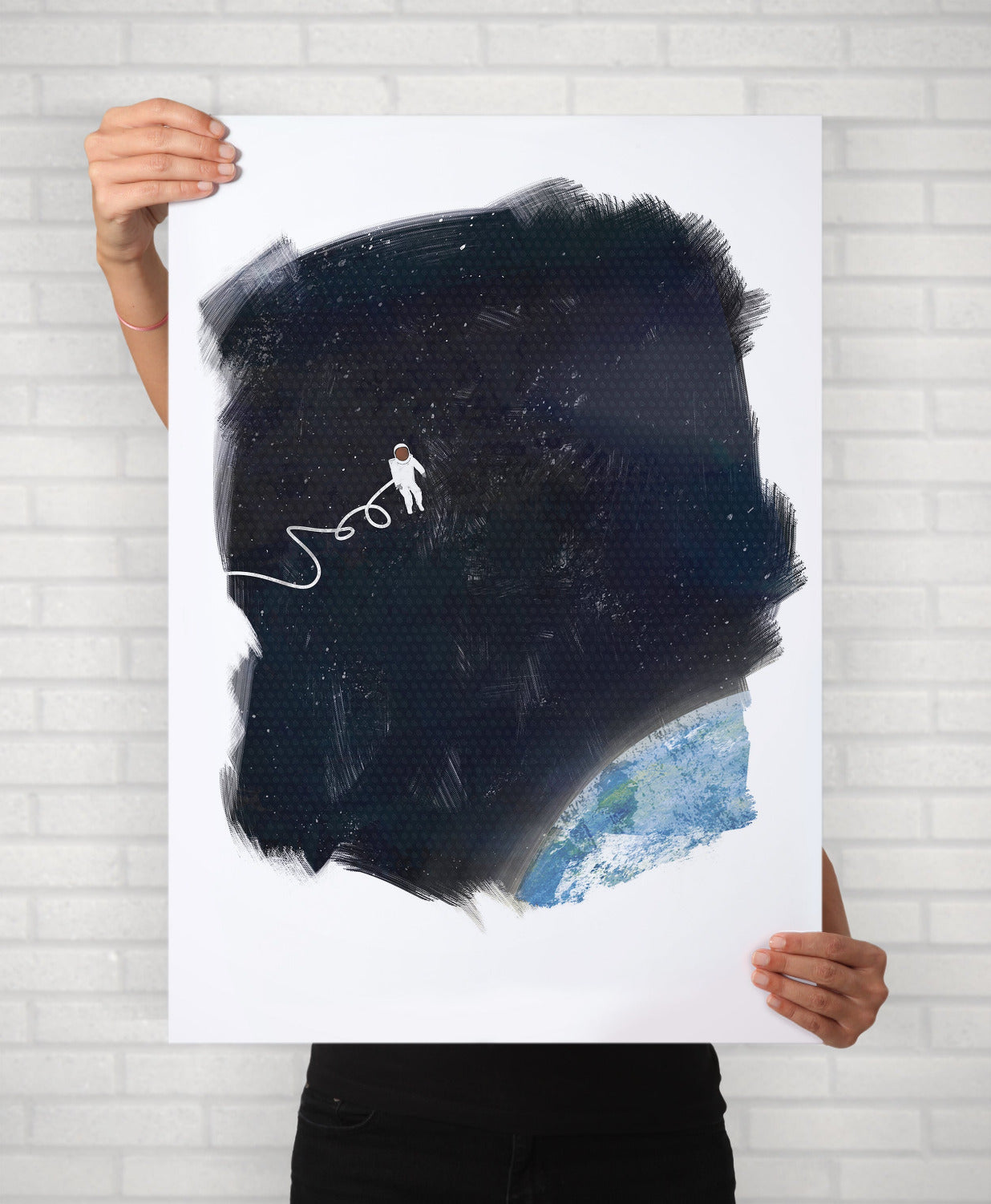 Space Walk Illustration Minimal Illustrated Poster