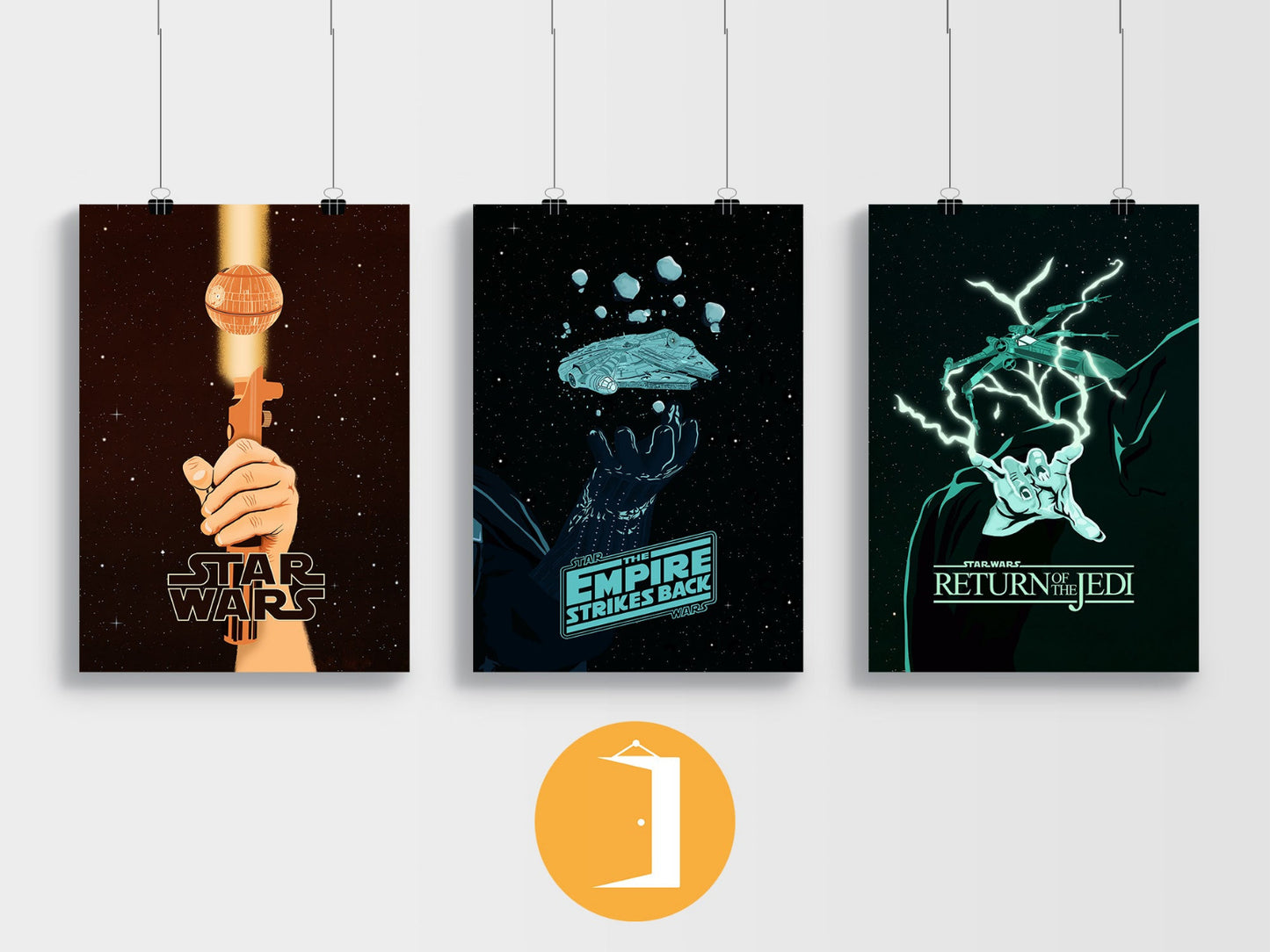 Star Wars Trilogy Minimal Movie Illustrated Posters