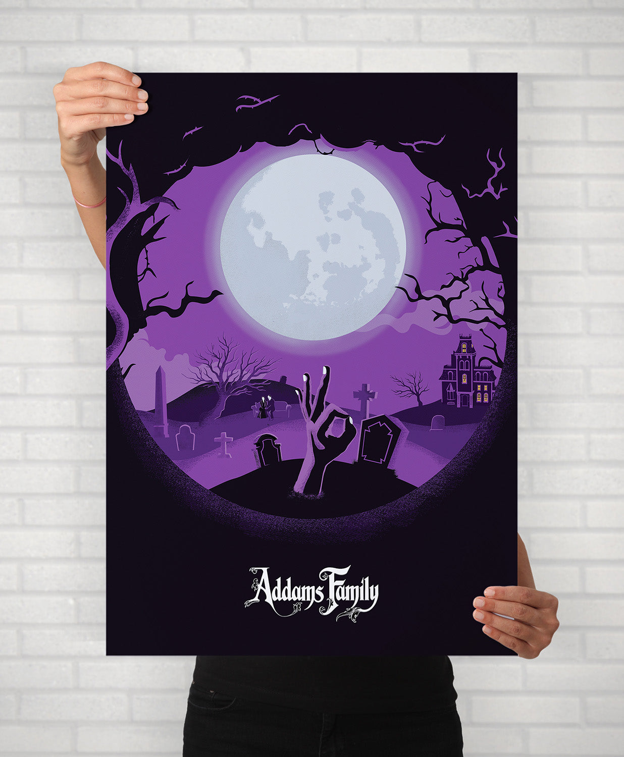 The Addams Family Minimal Movie Illustrated Poster