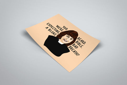 Vicar Of Dibley Minimal Portrait Quote Illustrated Poster